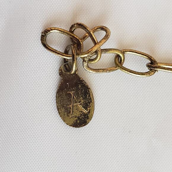 Accessorize Aztec Style Metal Bar Drop Fringe Bib Statement Necklace Gold tone - Picture 5 of 6